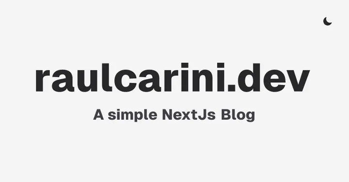 The raulcarini.dev title card, back when it ran on Next.js