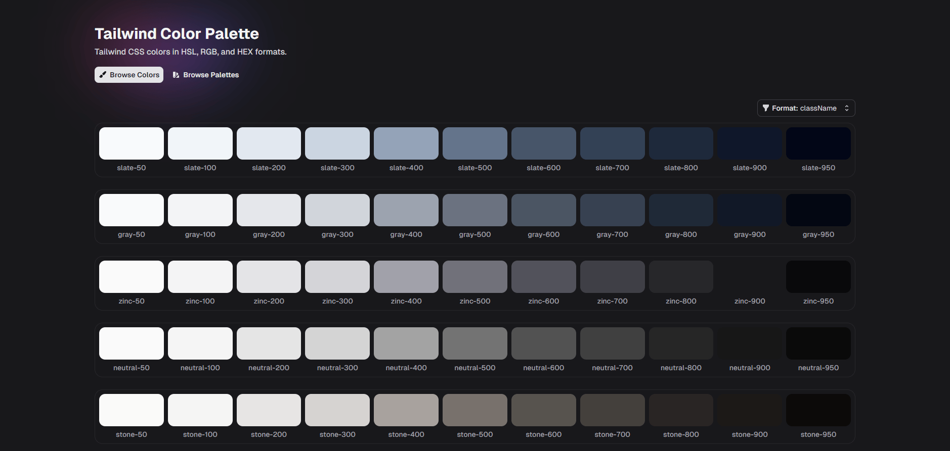Tailwind Colors