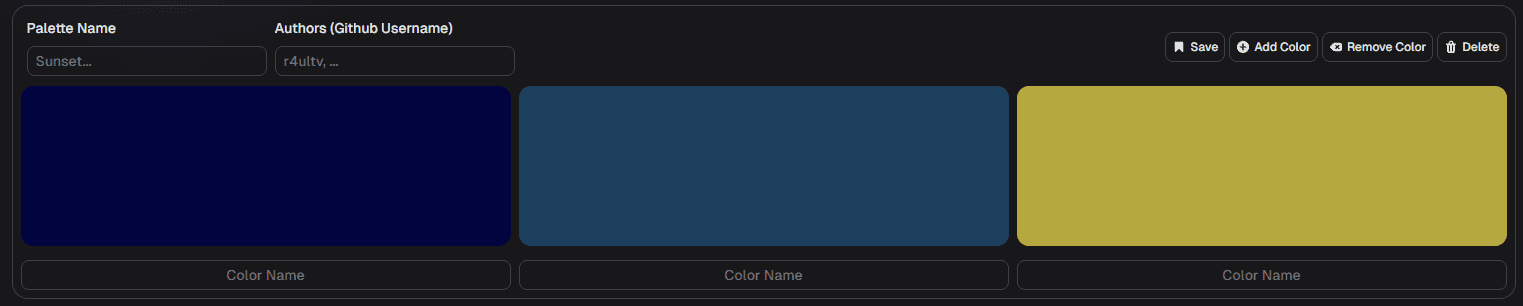 Create New Palettes